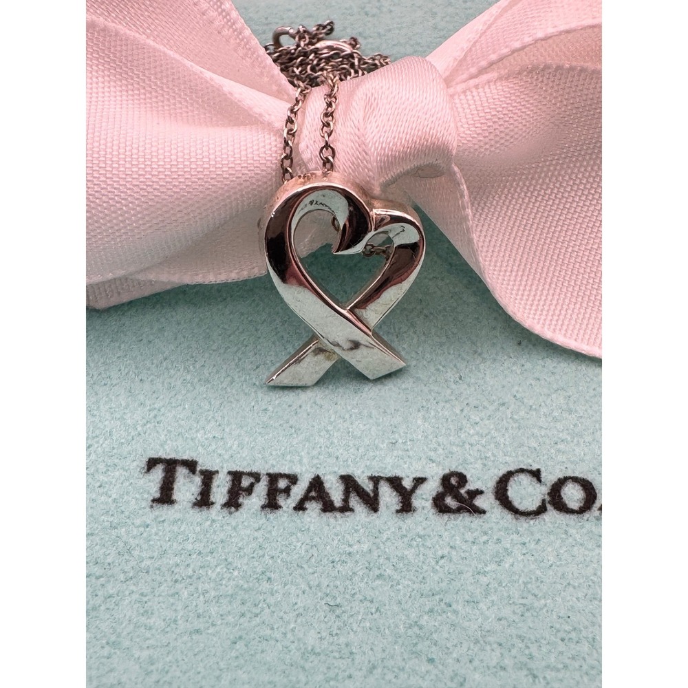 Tiffany & Co Paloma Picasso Loving Heart Necklace Sterling Silver 925 16 Inch